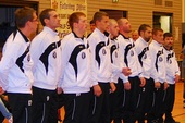 Aufstellung von links: Florian Enderle, Thorsten Krauss, Daniel Errerd,Michael Bosch, Dennis Dirks, Manuel Nagel, Sascha Sobik, Andrej Busch, Jörg Mimietz